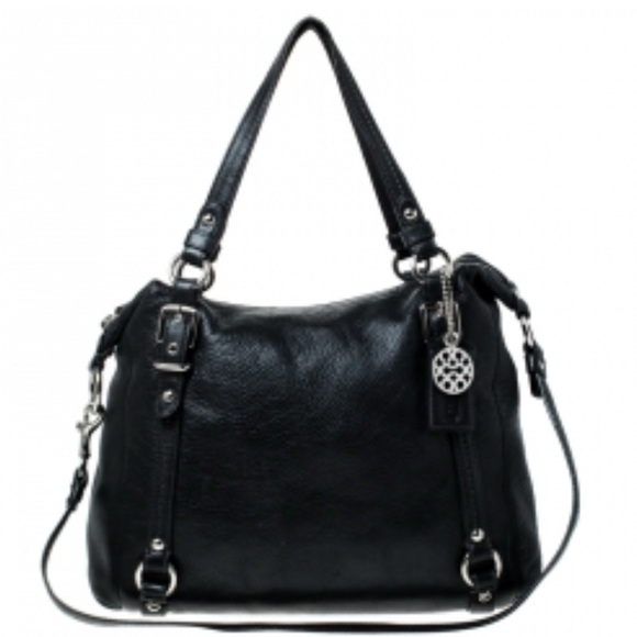 COACH ALEXANDRA BLACK LEATHER SATCHEL BAG #C1069-15272 - Picture 1 of 15